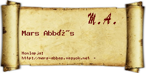 Mars Abbás névjegykártya